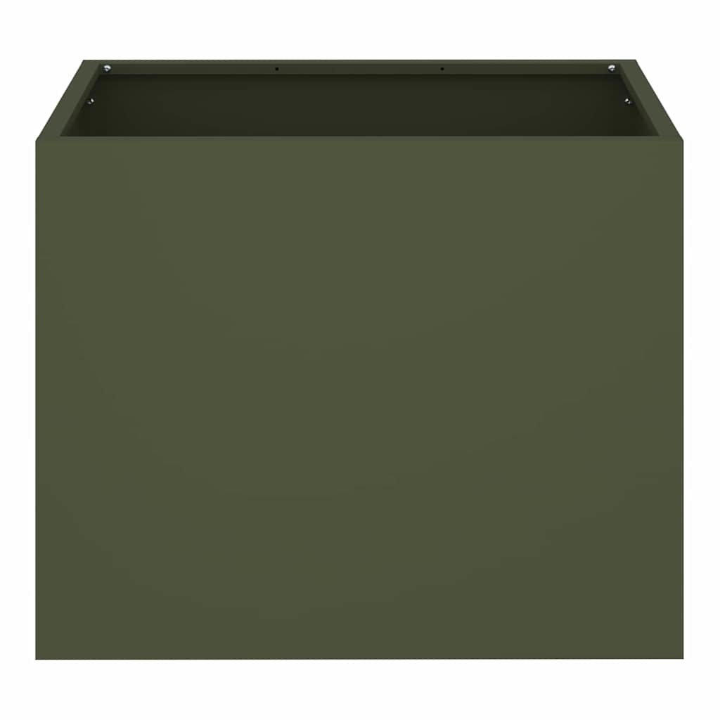 vidaXL Garden Planter Olive green 50 x 32 x 40 cm Cold-rolled Steel