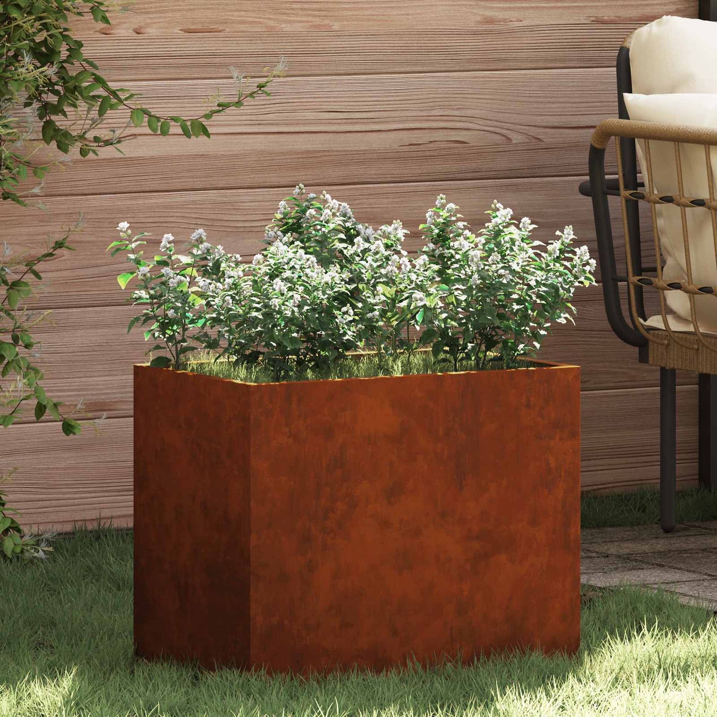 vidaXL Garden Planter Rusty 50 x 32 x 40 cm Weathering Steel