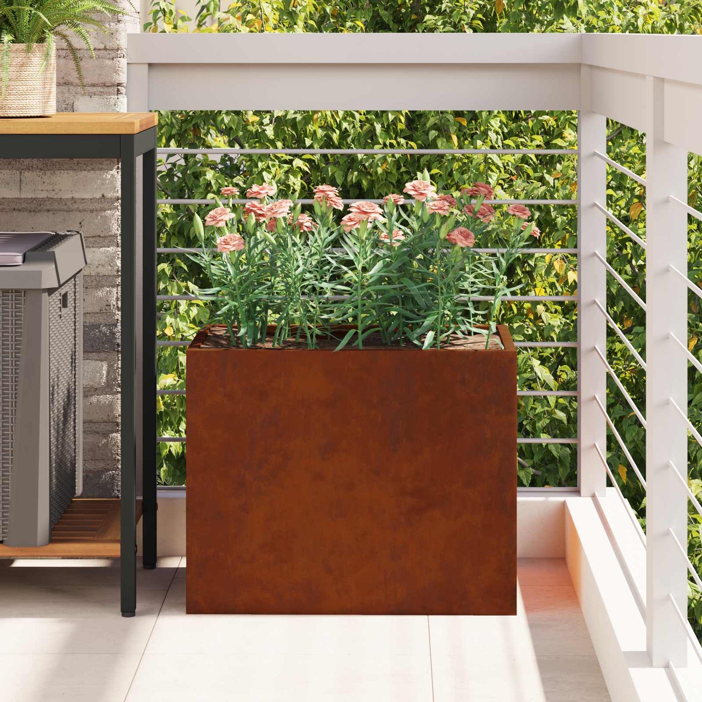 vidaXL Garden Planter Rusty 50 x 32 x 40 cm Weathering Steel