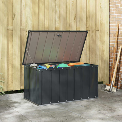 vidaXL Garden Storage Box Black 101 x 56.5 x 50 cm Steel
