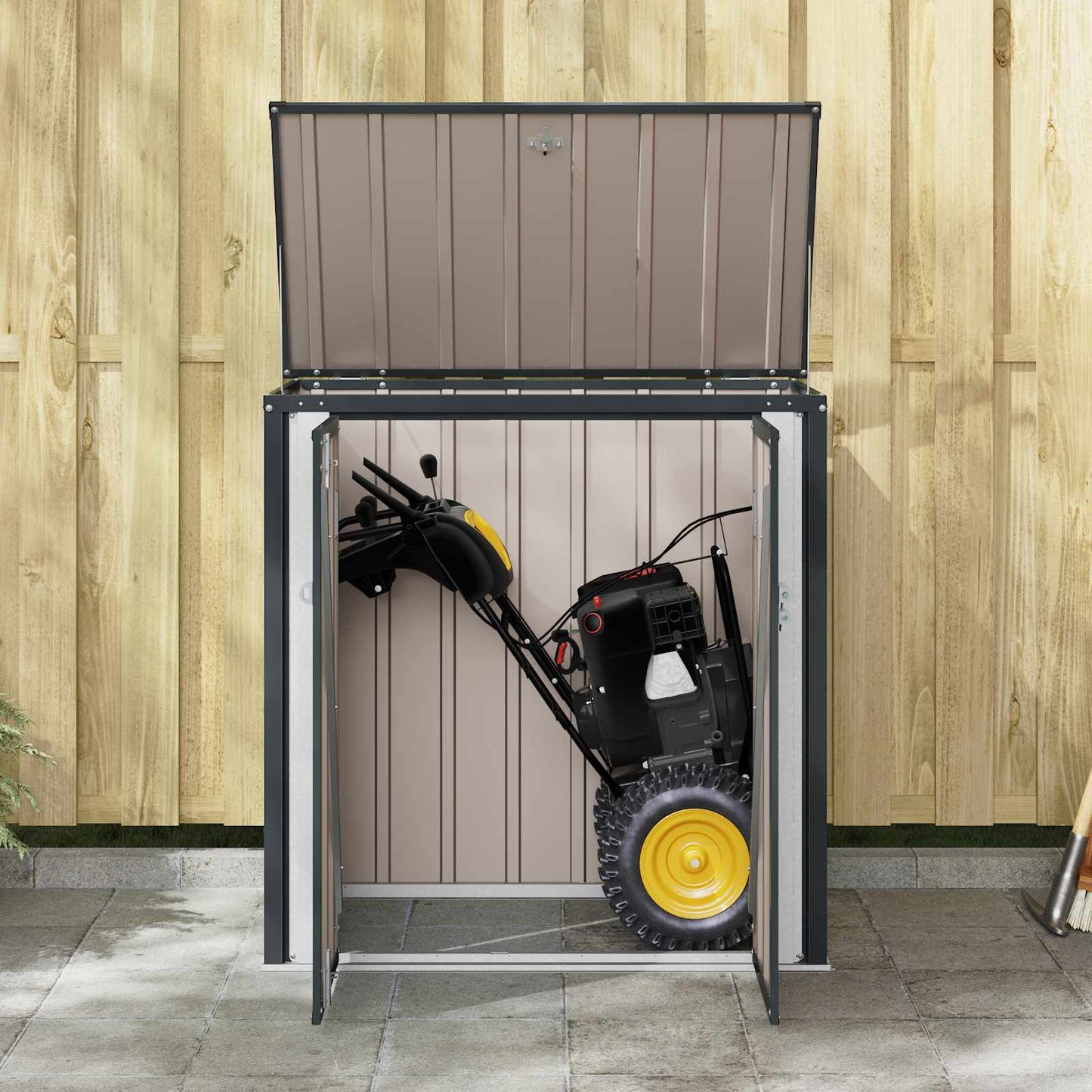 vidaXL Garden Storage Box Black 101.5 x 57 x 100.5 cm Steel
