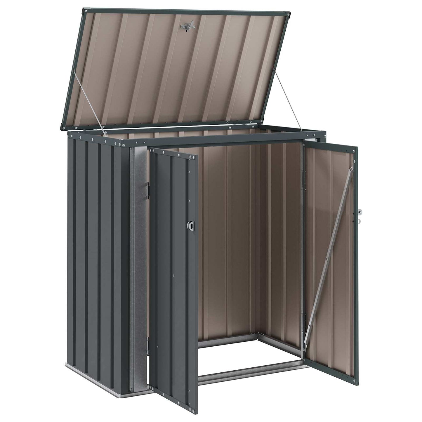 vidaXL Garden Storage Box Black 101.5 x 57 x 100.5 cm Steel