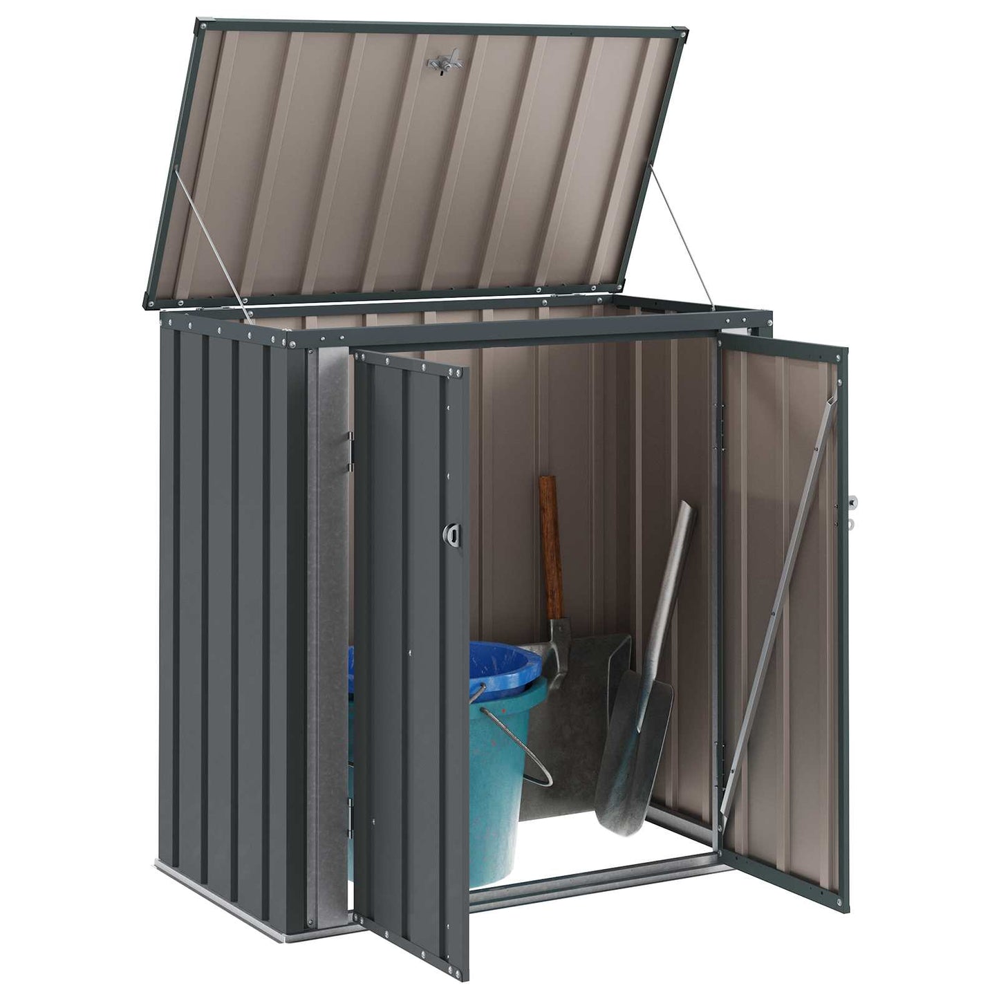 vidaXL Garden Storage Box Black 101.5 x 57 x 100.5 cm Steel