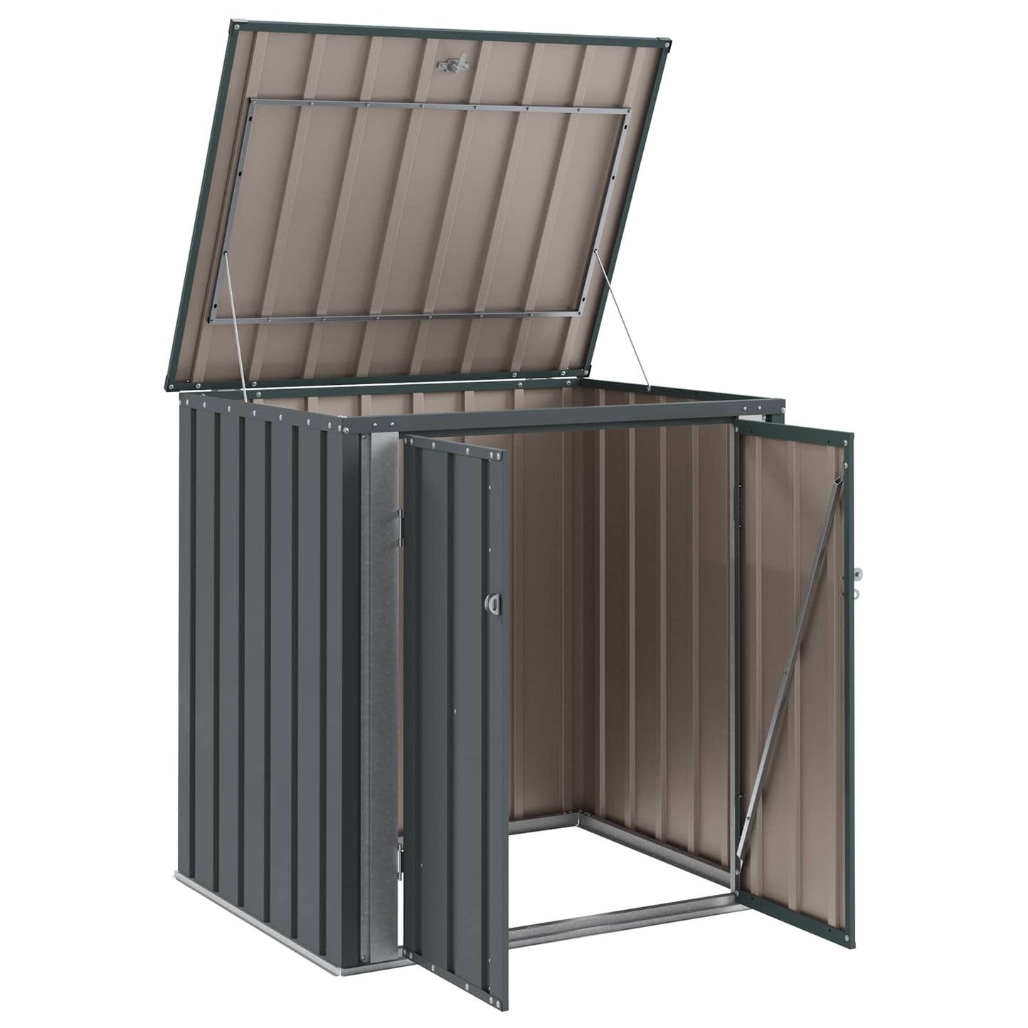vidaXL Garden Storage Box Black 101.5 x 82 x 100 cm Steel