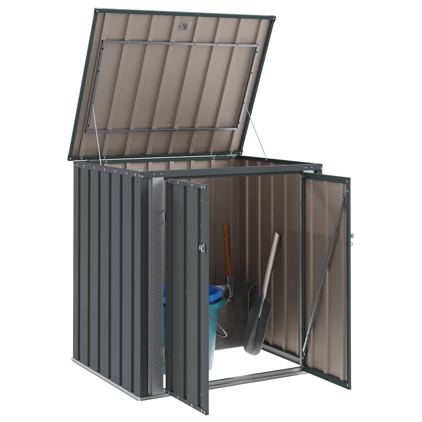 vidaXL Garden Storage Box Black 101.5 x 82 x 100 cm Steel