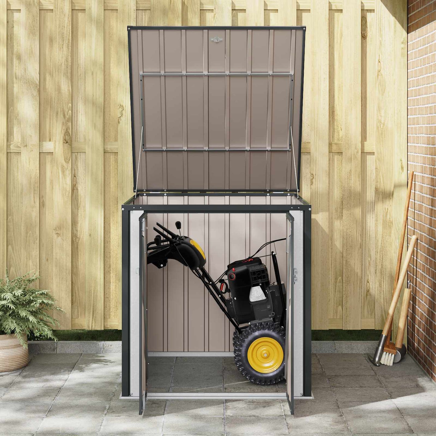vidaXL Garden Storage Box Black 101.5 x 107 x 100 cm Steel