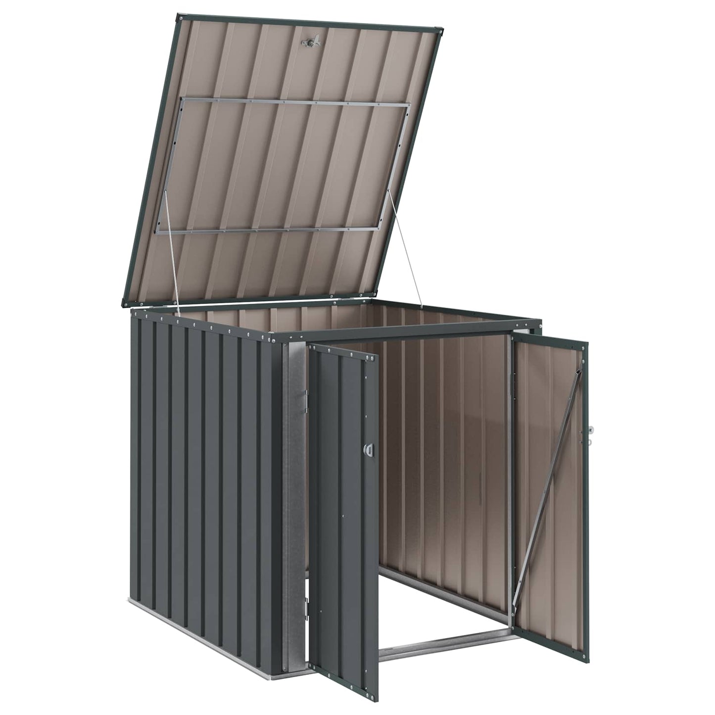 vidaXL Garden Storage Box Black 101.5 x 107 x 100 cm Steel