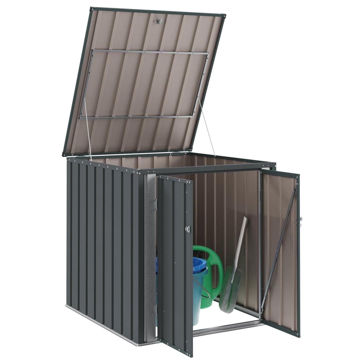 vidaXL Garden Storage Box Black 101.5 x 107 x 100 cm Steel