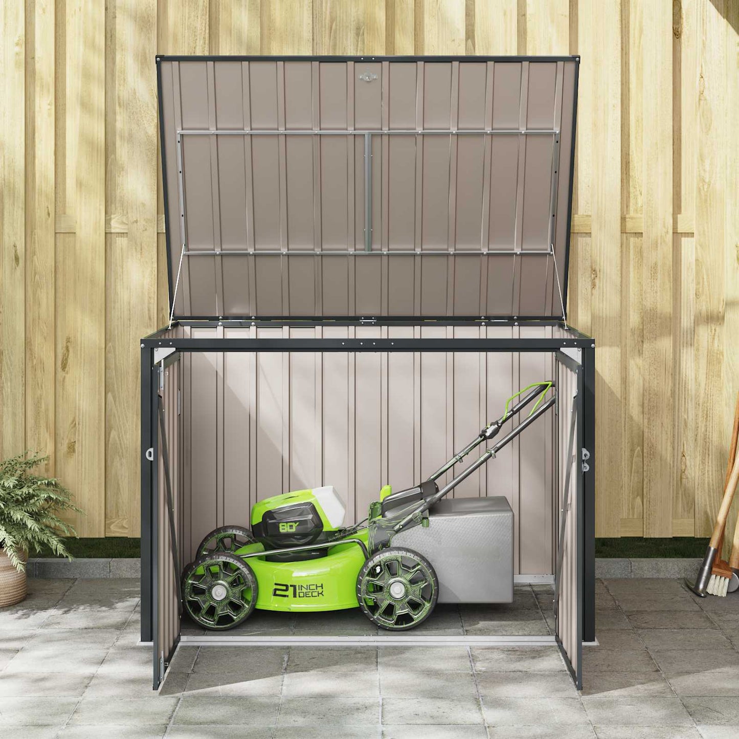 vidaXL Garden Storage Box Black 151.5 x 107 x 100 cm Steel