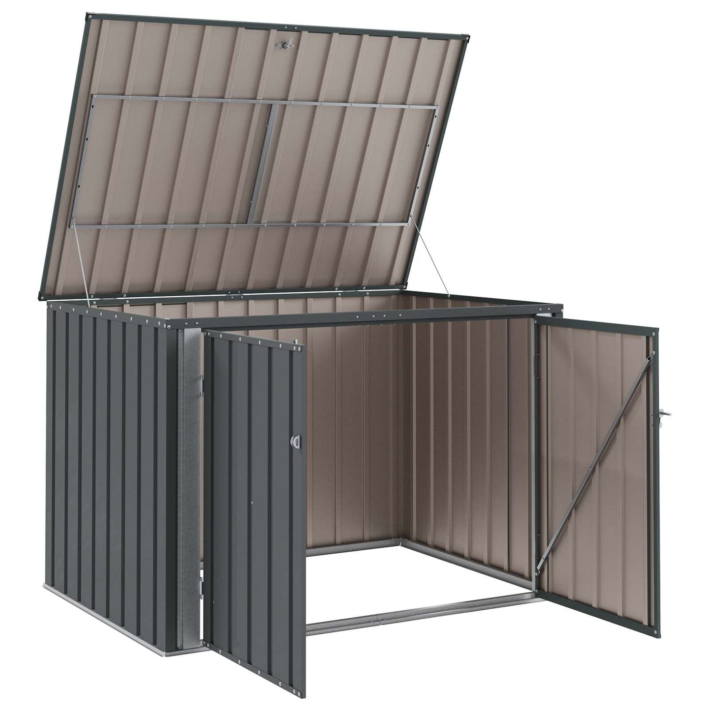 vidaXL Garden Storage Box Black 151.5 x 107 x 100 cm Steel