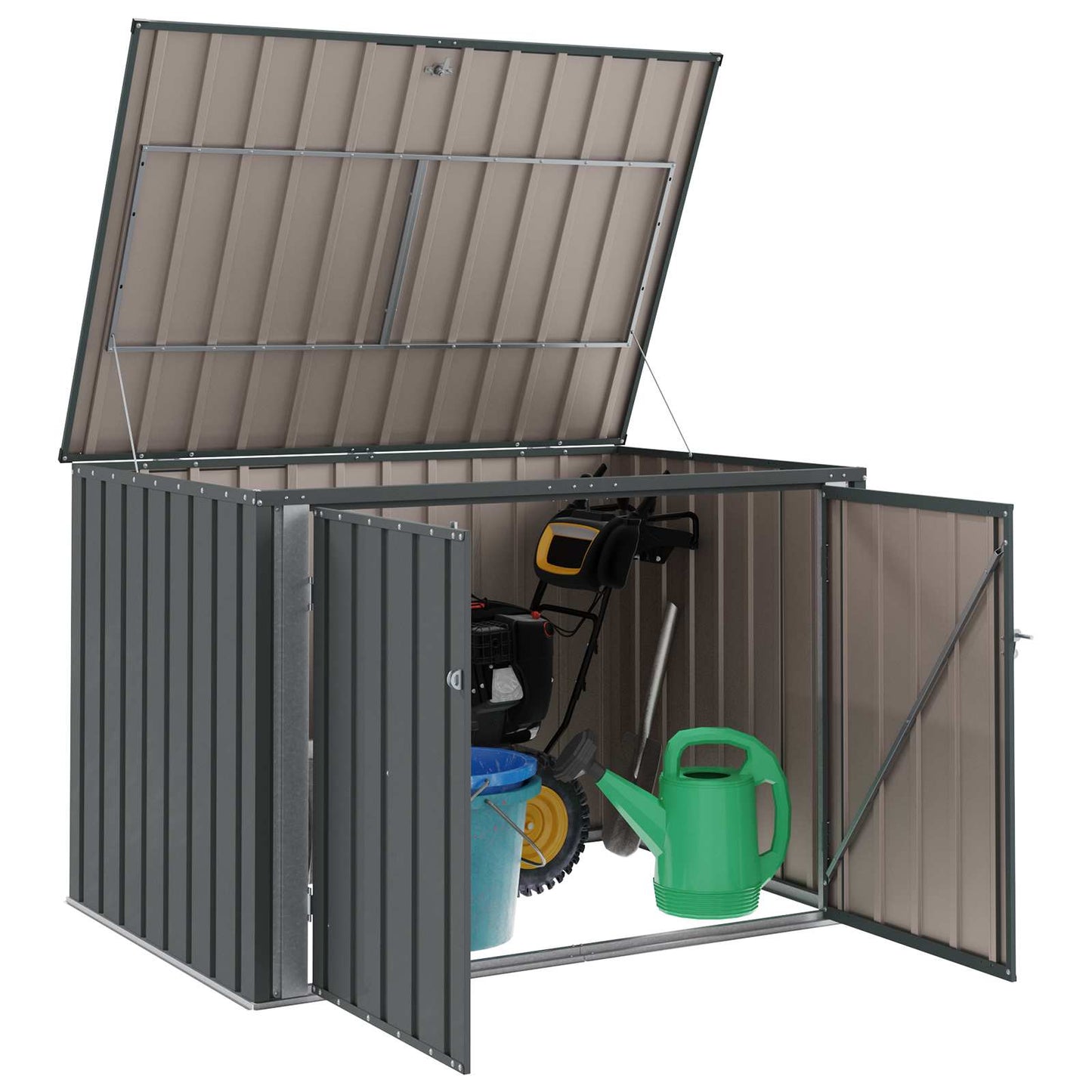 vidaXL Garden Storage Box Black 151.5 x 107 x 100 cm Steel