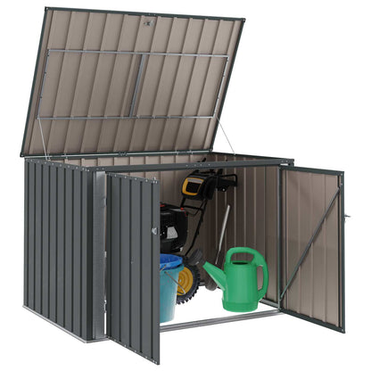 vidaXL Garden Storage Box Black 151.5 x 107 x 100 cm Steel