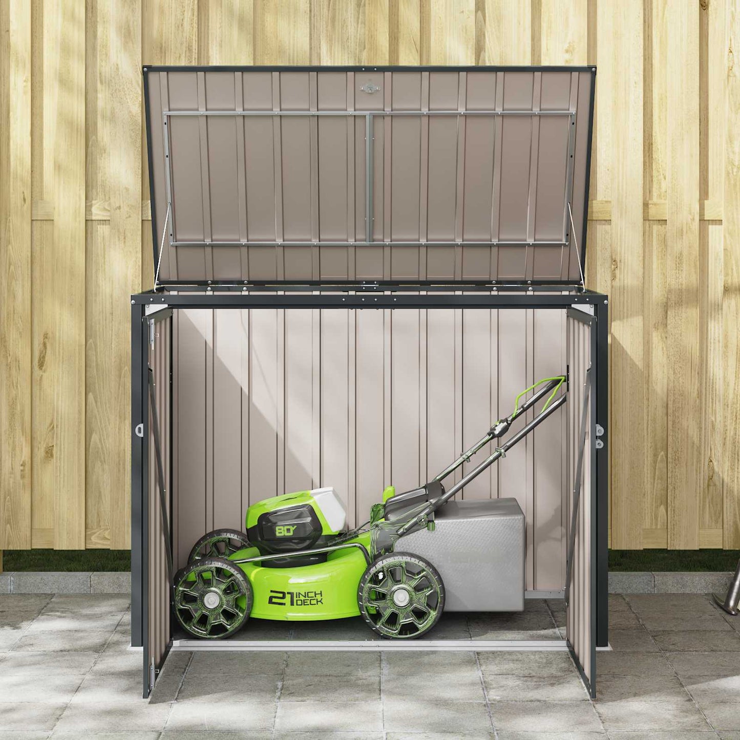 vidaXL Garden Storage Box Black 151.5 x 82 x 110.5 cm Steel