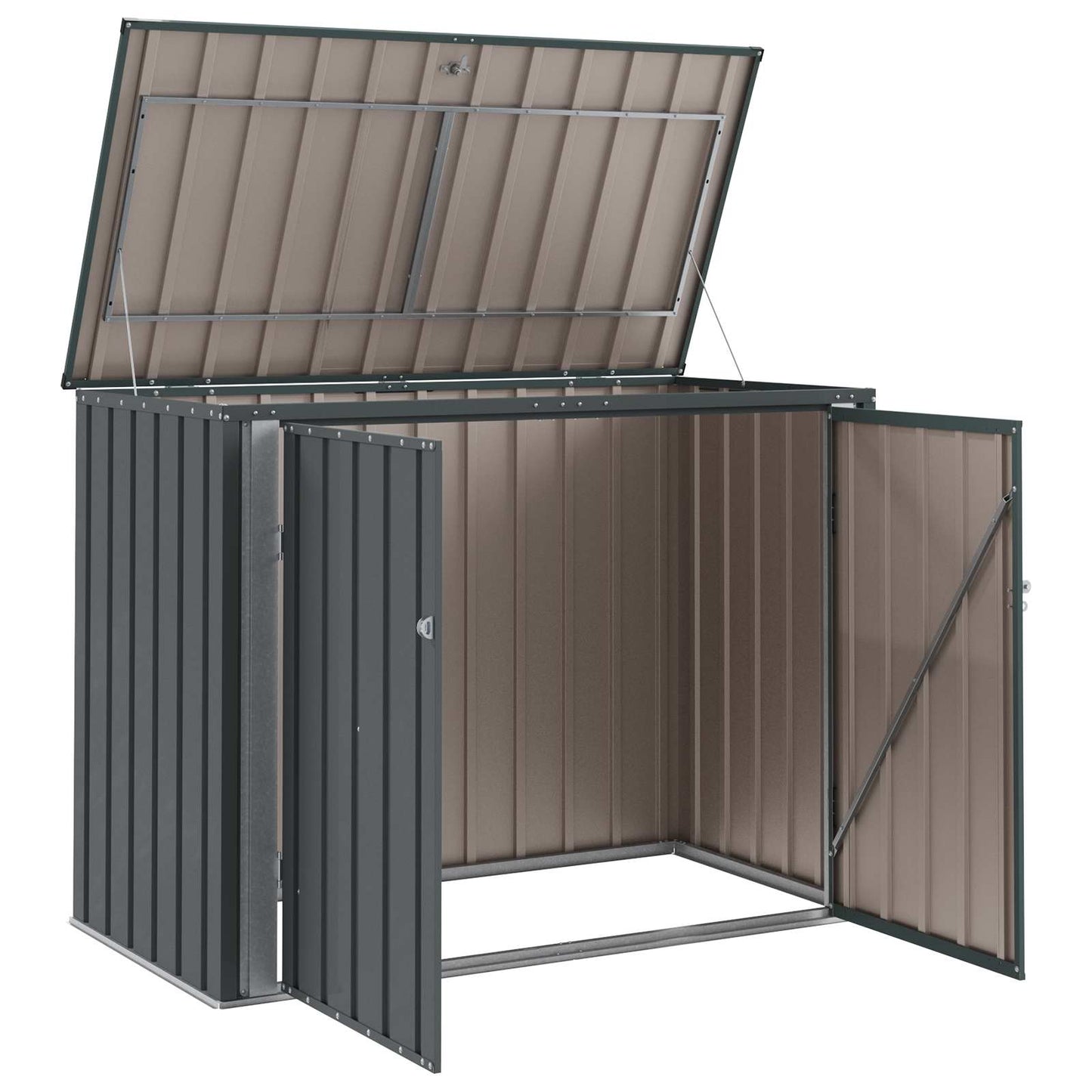 vidaXL Garden Storage Box Black 151.5 x 82 x 110.5 cm Steel