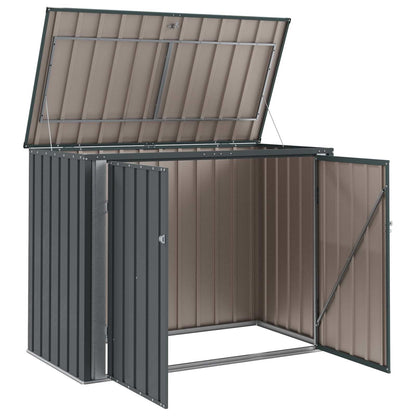 vidaXL Garden Storage Box Black 151.5 x 82 x 110.5 cm Steel