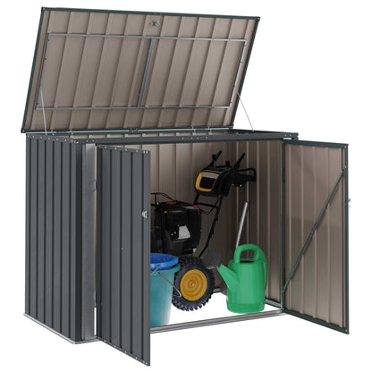 vidaXL Garden Storage Box Black 151.5 x 82 x 110.5 cm Steel