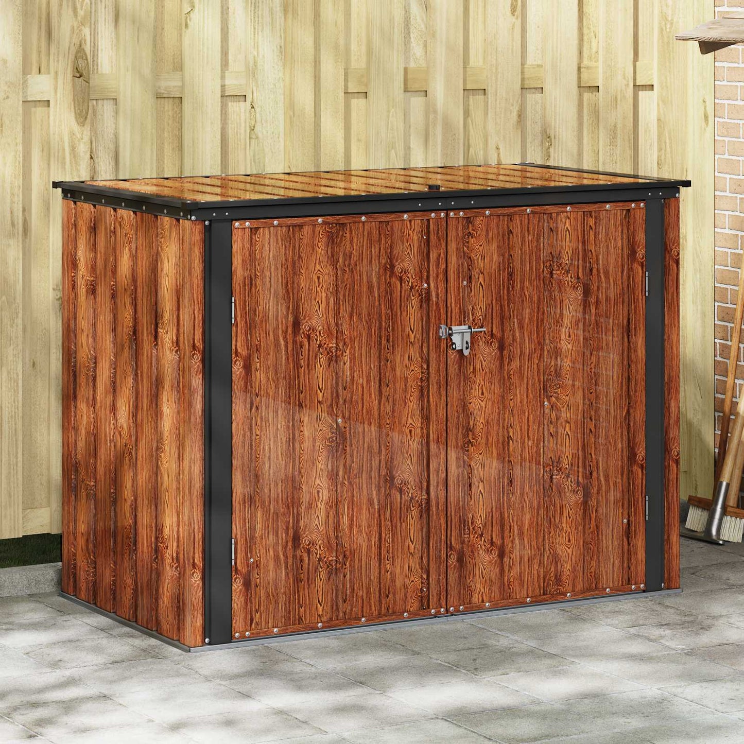 vidaXL Garden Storage Box Brown 151.5 x 82 x 110.5 cm Steel