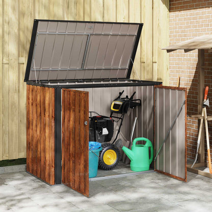 vidaXL Garden Storage Box Brown 151.5 x 82 x 110.5 cm Steel