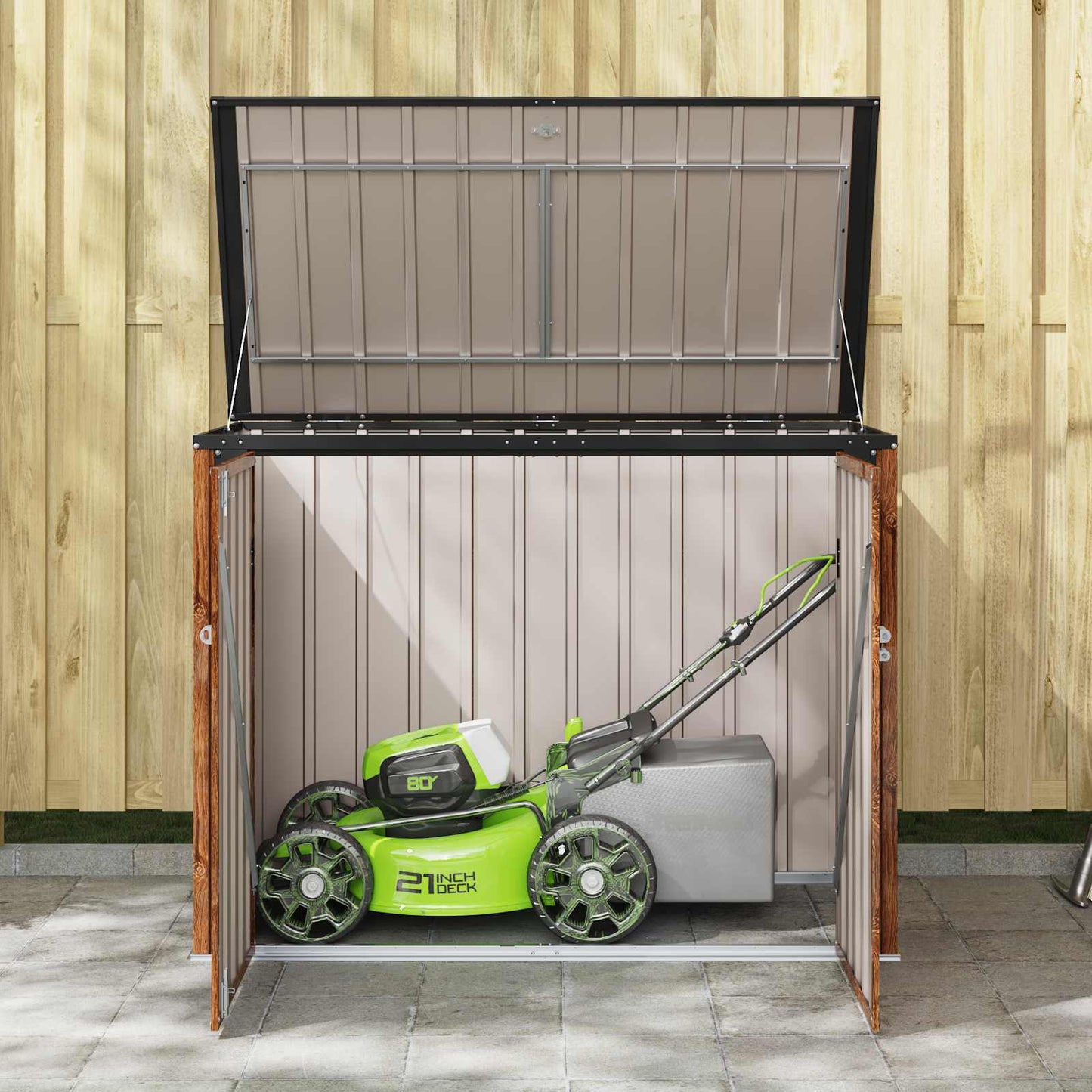 vidaXL Garden Storage Box Brown 151.5 x 82 x 110.5 cm Steel