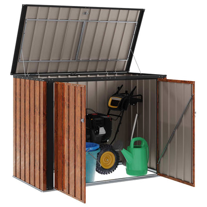 vidaXL Garden Storage Box Brown 151.5 x 82 x 110.5 cm Steel