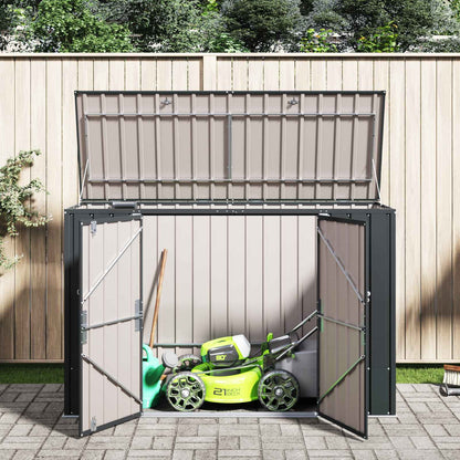 vidaXL Garden Storage Box Black 214 x 82 x 132 cm Steel