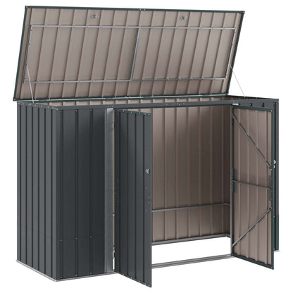 vidaXL Garden Storage Box Black 214 x 82 x 132 cm Steel