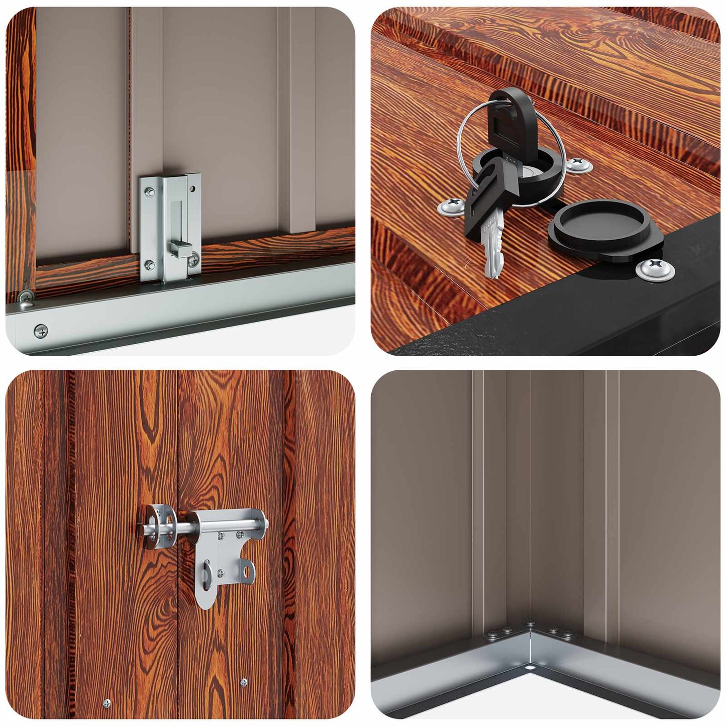 vidaXL Garden Storage Box Brown 214 x 82 x 132 cm Steel