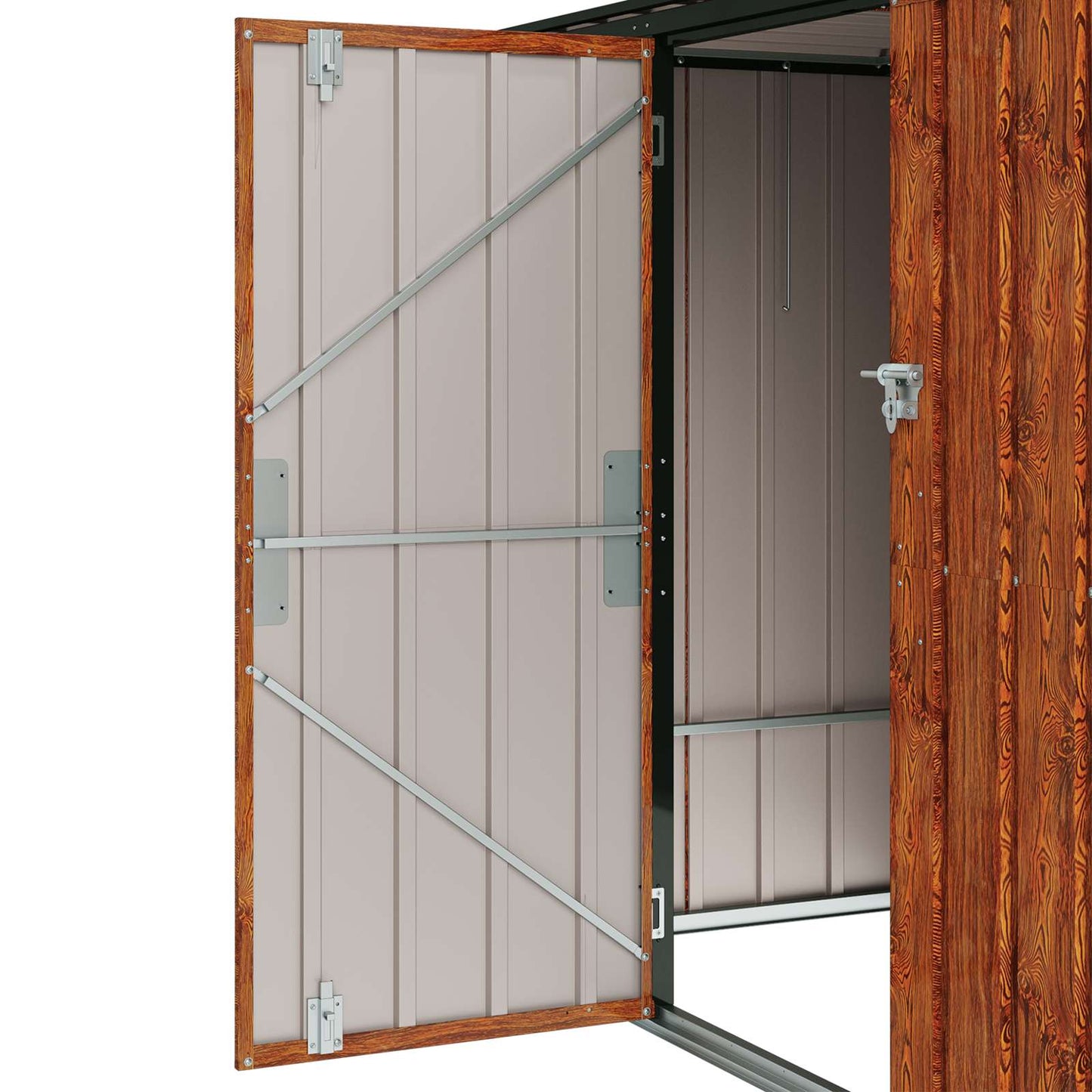 vidaXL Garden Storage Box Brown 214 x 82 x 132 cm Steel