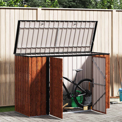 vidaXL Garden Storage Box Brown 214 x 82 x 132 cm Steel