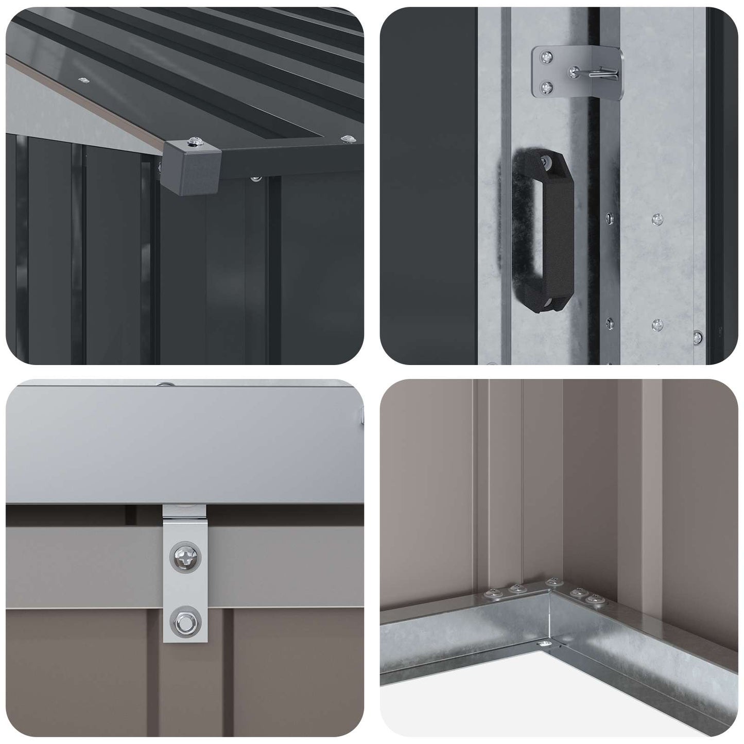 vidaXL Garden Sheds Anthracite 137 x 81 x 180 cm Metal