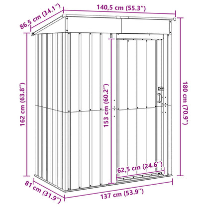 vidaXL Garden Sheds Anthracite 137 x 81 x 180 cm Metal
