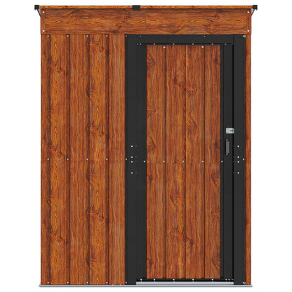 vidaXL Garden Sheds Brown 137 x 81 x 180 cm Metal