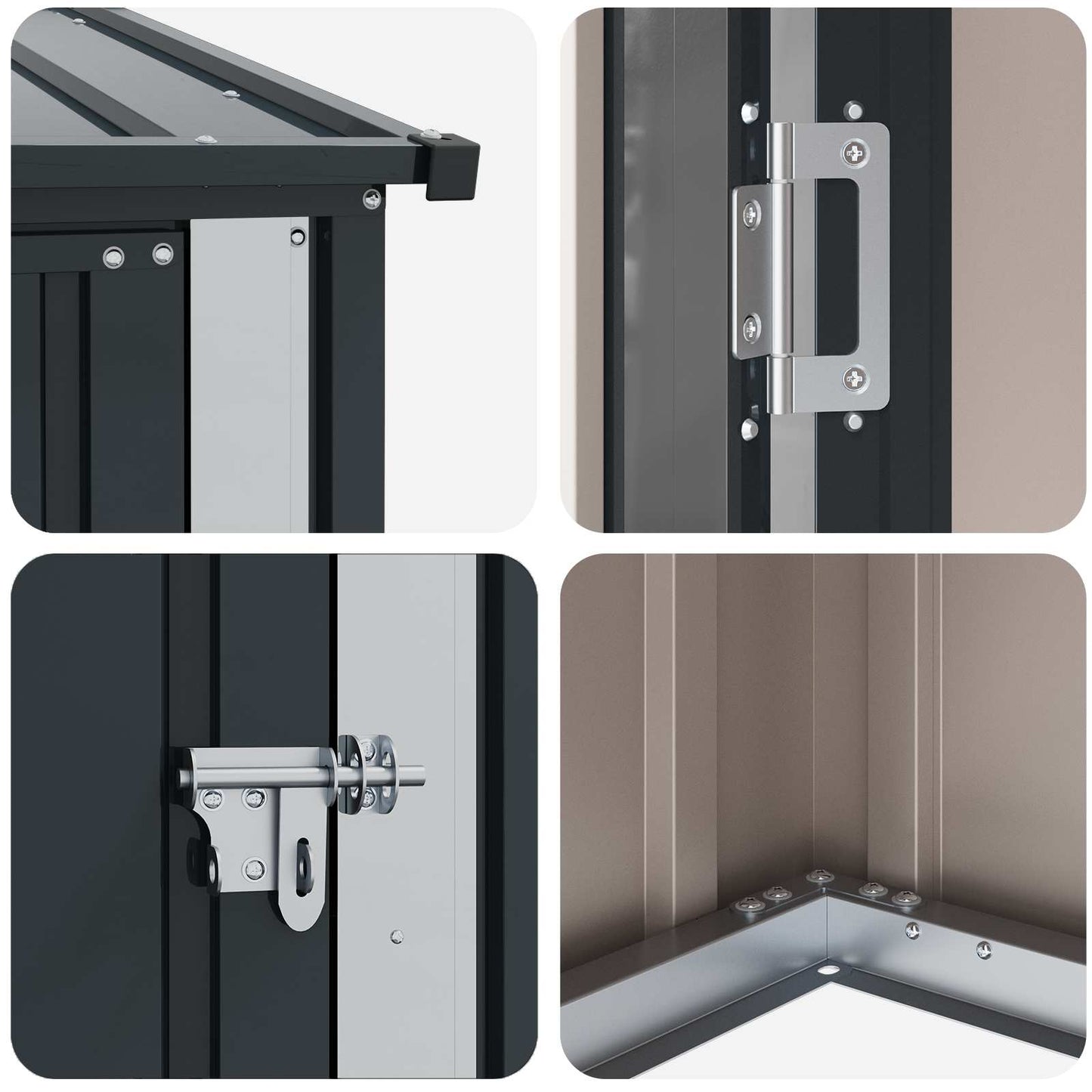 vidaXL Garden Sheds Anthracite 103 x 74 x 200 cm Metal