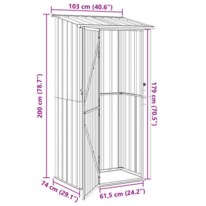 vidaXL Garden Sheds Anthracite 103 x 74 x 200 cm Metal