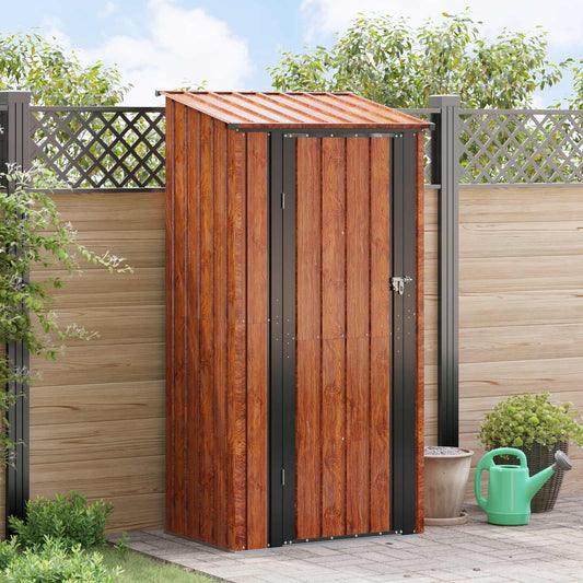 vidaXL Garden Sheds Brown 103 x 74 x 200 cm Metal