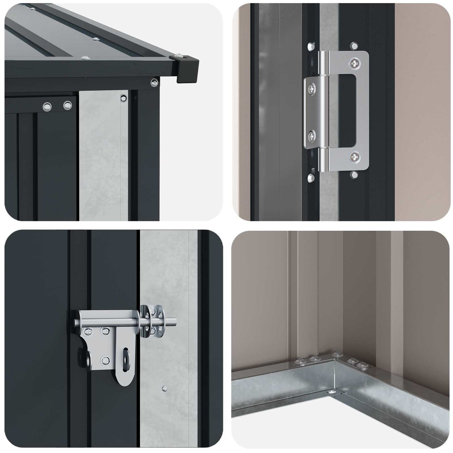vidaXL Garden Sheds Anthracite 153.5 x 86 x 200 cm Metal