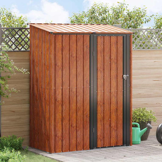 vidaXL Garden Sheds Brown 153.5 x 86 x 200 cm Metal