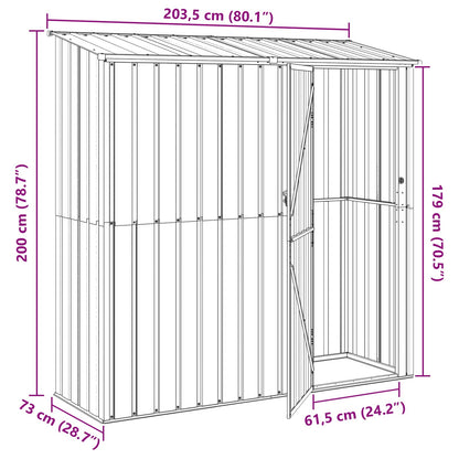 vidaXL Garden Sheds Anthracite 203.5 x 73 x 200 cm Metal