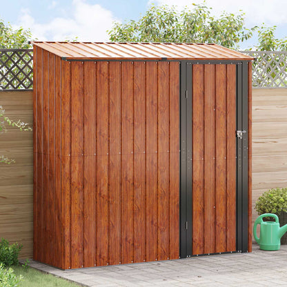 vidaXL Garden Sheds Brown 203.5 x 73 x 200 cm Metal