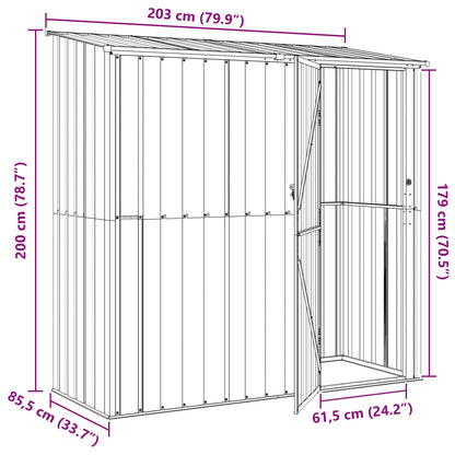 vidaXL Garden Sheds Anthracite 203 x 85.5 x 200 cm Metal
