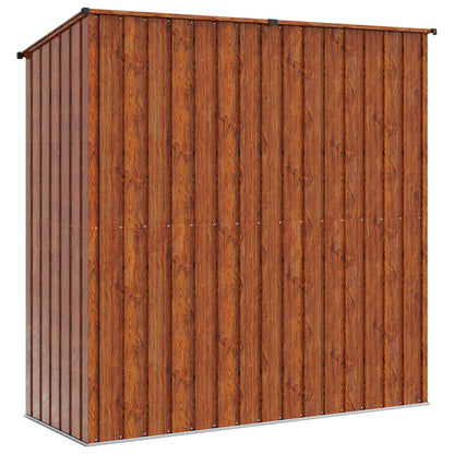 vidaXL Garden Sheds Brown 203 x 85.5 x 200 cm Metal