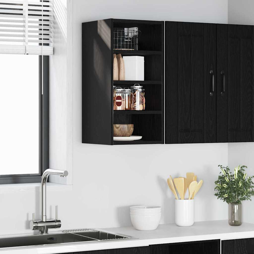 vidaXL Hanging Cabinet Black oak 30 x 29.5 x 60 cm Engineered Wood