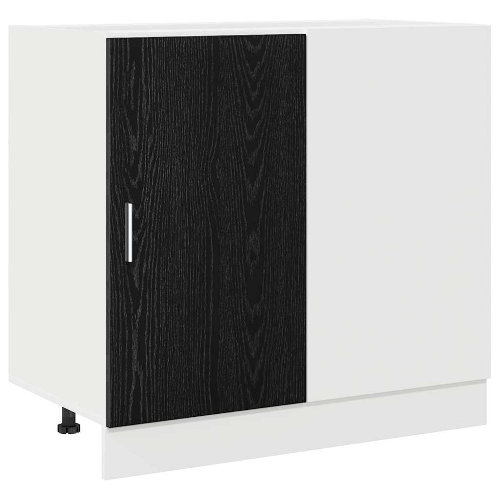vidaXL Kitchen Corner Base Cabinet Black oak 86 x 46 x 81.5 cm