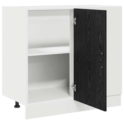 vidaXL Kitchen Corner Base Cabinet Black oak 86 x 46 x 81.5 cm