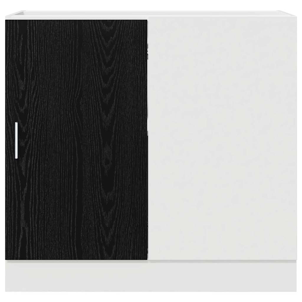 vidaXL Kitchen Corner Base Cabinet Black oak 86 x 46 x 81.5 cm