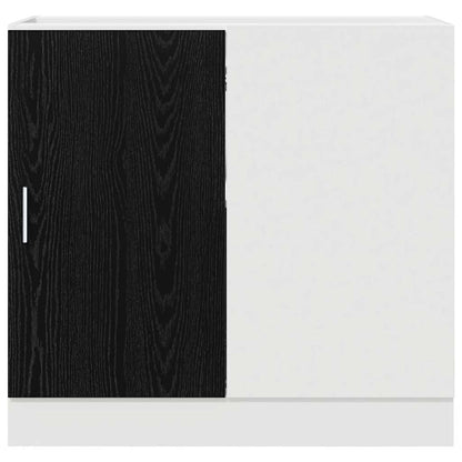 vidaXL Kitchen Corner Base Cabinet Black oak 86 x 46 x 81.5 cm