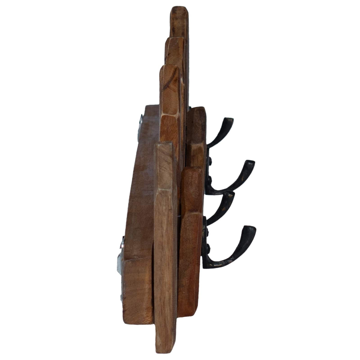 vidaXL Hanger Brown 48 x 8 x 15 cm Solid Mahogany Wood
