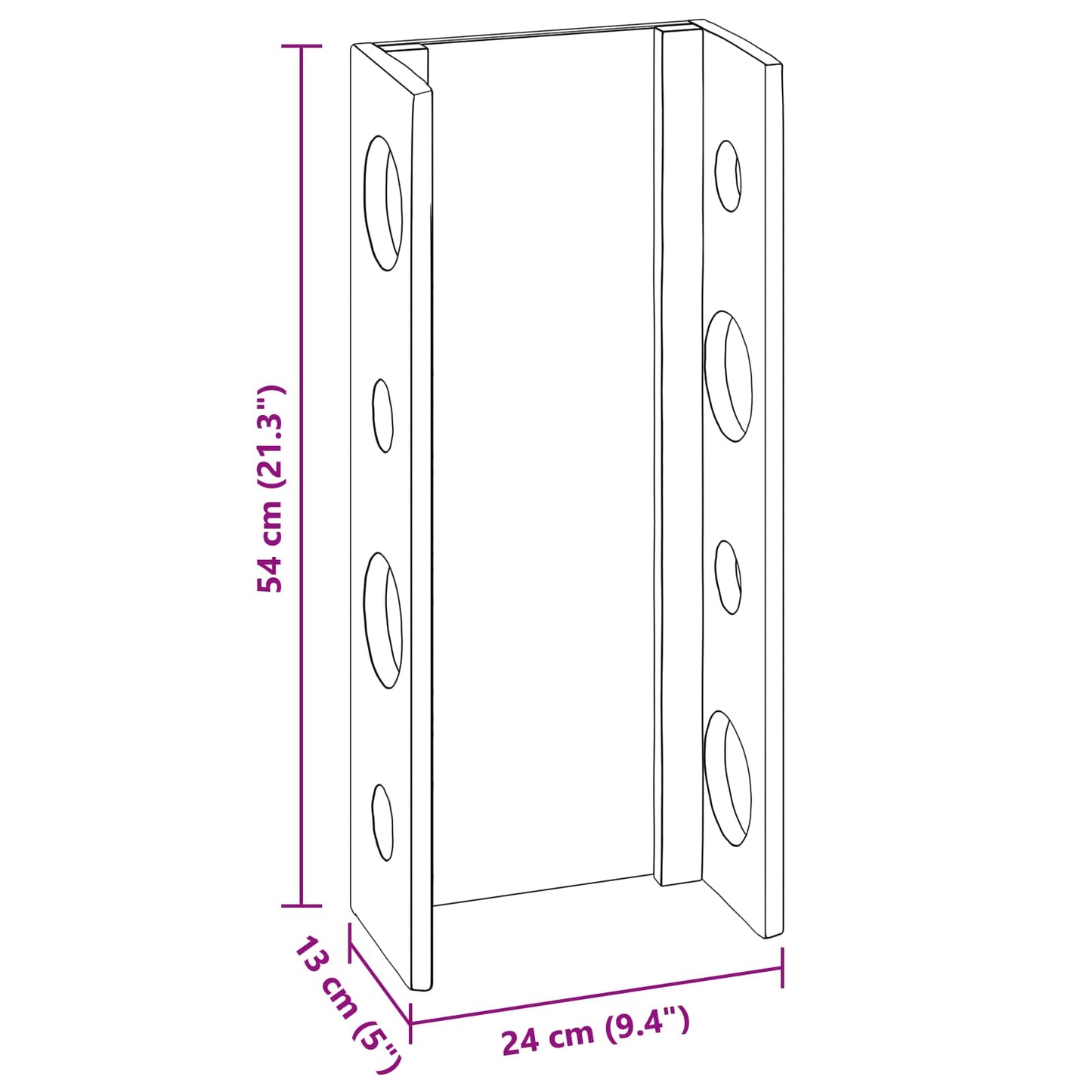 vidaXL Rack Brown 24 x 13 x 54 cm Solid Mahogany Wood