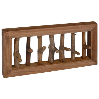 vidaXL Coat Hook Natural 50 x 10 x 25 cm Solid Mahogany Wood