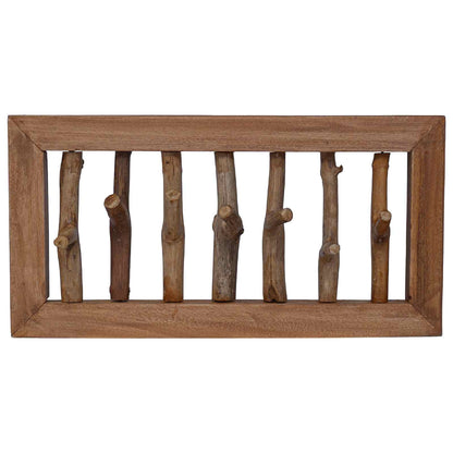vidaXL Coat Hook Natural 50 x 10 x 25 cm Solid Mahogany Wood